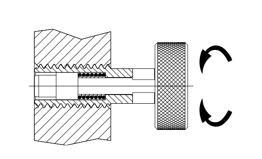 Diagram showcasing the application of Hand Retractable Plungers Knurled Head Locking Type With Radiused Delrin Plunger