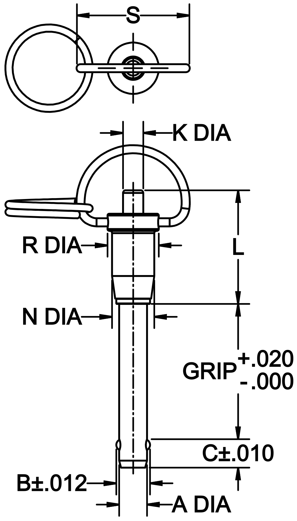 Ball Lock Pins (Ring Handle) Carr Lane