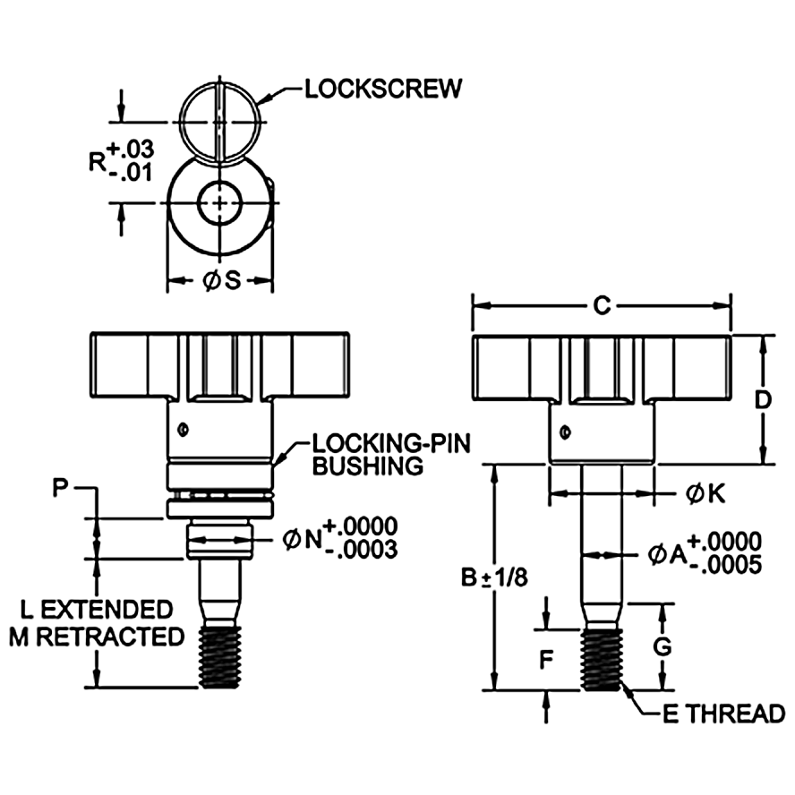 Captive Locating Screws with Hand Knob Carr Lane