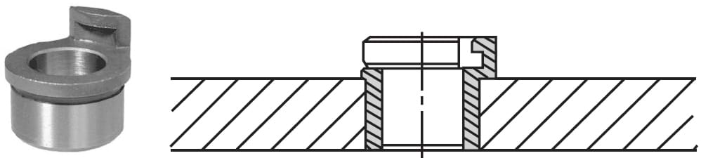 Locking liner bushings include a special locking tab that eliminates the need for a lockscrew. These liners can only be used for slip-renewable applications, not fixed